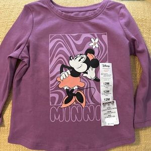 Minnie Mouse purple long sleeve 12M NWT